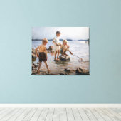 Albert Edelfelt -遊 Boys's on the Shore キャンバスプリント (インサイチュ (ウッドフロア))