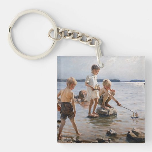 Albert Edelfelt -遊 Boys's on the Shore キーホルダー (正面)