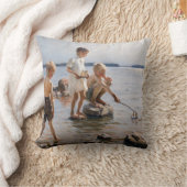 Albert Edelfelt -遊 Boys's on the Shore クッション (ブランケット)
