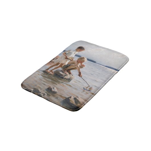 Albert Edelfelt -遊 Boys's on the Shore バスマット (アングル)
