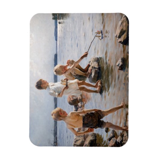 Albert Edelfelt -遊 Boys's on the Shore マグネット (縦)