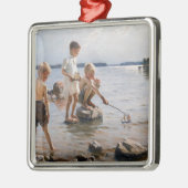 Albert Edelfelt -遊 Boys's on the Shore メタルオーナメント (左)