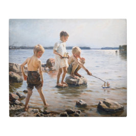 Albert Edelfelt -遊 Boys's on the Shore メタルプリント