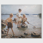Albert Edelfelt -遊 Boys's on the Shore ラッピングペーパー (フラット)