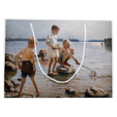 Albert Edelfelt -遊 Boys's on the Shore ラージペーパーバッグ (裏面)
