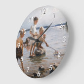 Albert Edelfelt -遊 Boys's on the Shore ラージ壁時計 (傾斜)