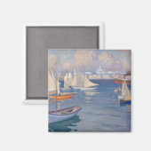 Albert Edelfelt - Harbour in Helsinki マグネット (正面/裏面)