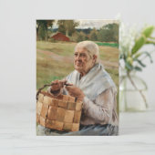 Albert Edelfelt - Splintバスケットを持つ老婦人 サンキューカード (スタンド正面)