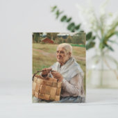 Albert Edelfelt - Splintバスケットを持つ老婦人 ポストカード (スタンド正面)