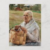 Albert Edelfelt - Splintバスケットを持つ老婦人 ポストカード (正面)