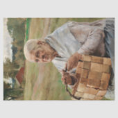 Albert Edelfelt - Splintバスケットを持つ老婦人 薄葉紙 (正面)