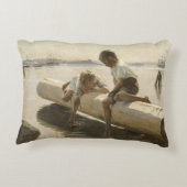 Albert Edelfelt - Two Boys on a Log アクセントクッション (裏面)