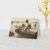 Albert Edelfelt - Two Boys on a Log カード (黄色い花)