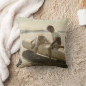 Albert Edelfelt - Two Boys on a Log クッション (ブランケット)