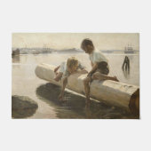 Albert Edelfelt - Two Boys on a Log ドアマット (正面)