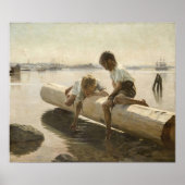 Albert Edelfelt - Two Boys on a Log ポスター (正面)
