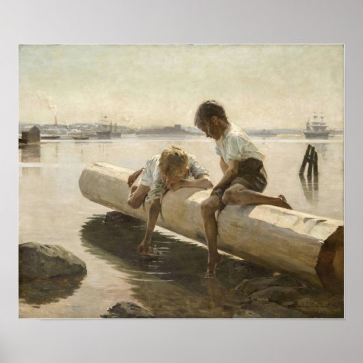 Albert Edelfelt - Two Boys on a Log ポスター (正面)