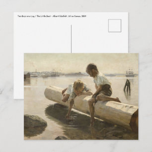 Albert Edelfelt - Two Boys on a Log ポストカード