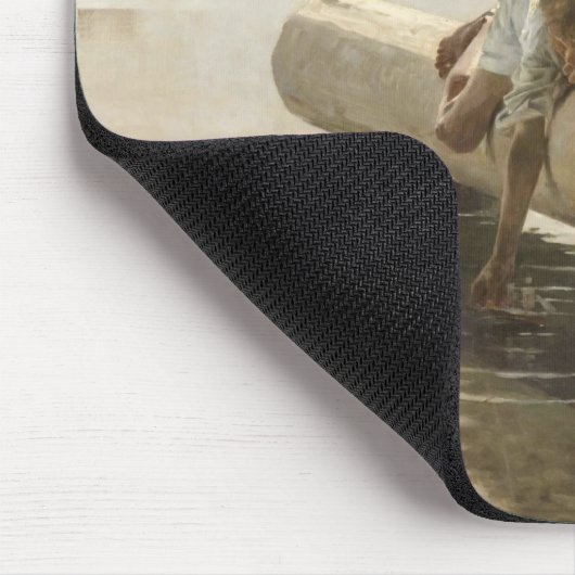 Albert Edelfelt - Two Boys on a Log マウスパッド (コーナー)