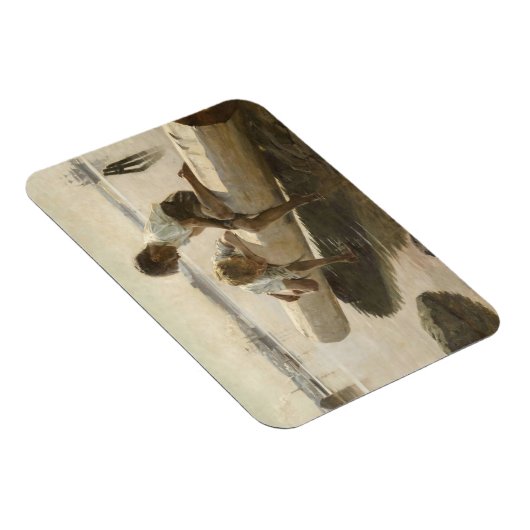 Albert Edelfelt - Two Boys on a Log マグネット (右側)