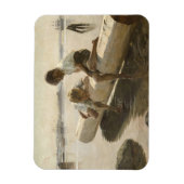 Albert Edelfelt - Two Boys on a Log マグネット (縦)