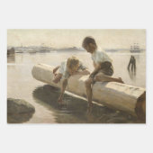 Albert Edelfelt - Two Boys on a Log ラッピングペーパーシート (正面2)