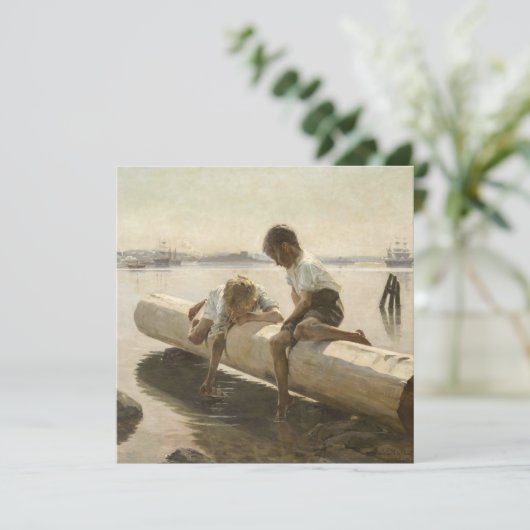 Albert Edelfelt - Two Boys on a Log 招待状 (スタンド正面)