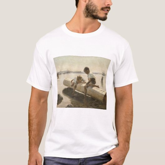Albert Edelfelt - Two Boys on a Log Tシャツ (正面)
