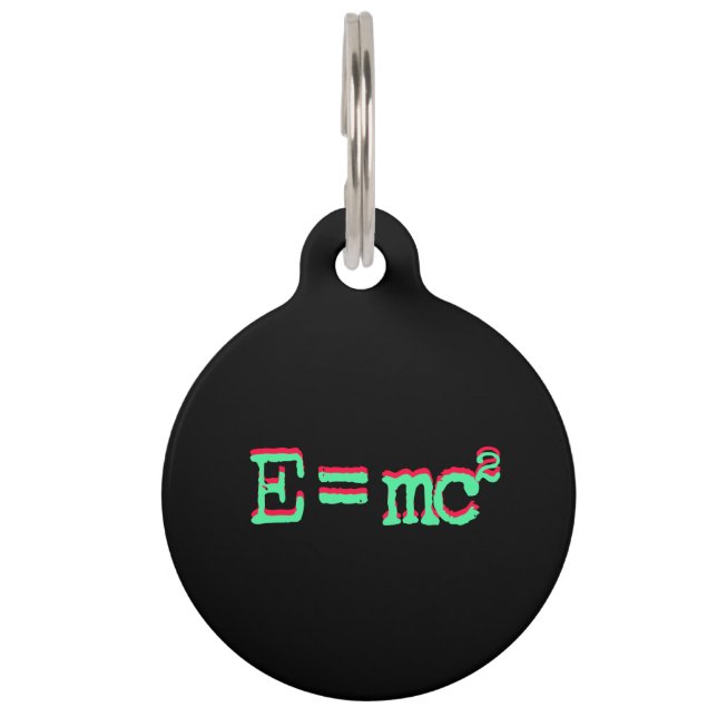 Albert Einstein E = mc² Relativitätstheorie dogs ペット　ネームタグ (正面)