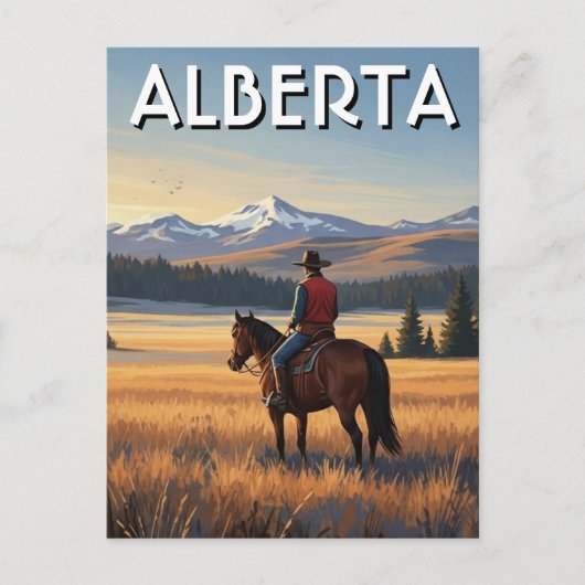Alberta Canada Horseback Riding ポストカード (正面)