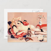 Alberto Vargasヴィンテージのピン留め ポストカード (正面/裏面)