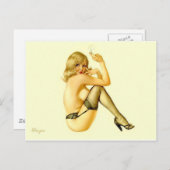 Alberto Vargas喫煙ブロンドヴィンテージピン留め ポストカード (正面/裏面)