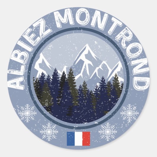 Albiez Montrond Station de ski Sticker ラウンドシール (正面)