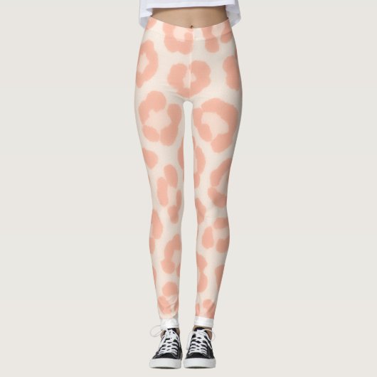 Albino Cheetah Print Leggings | Blush & Cream Anim レギンス (正面)