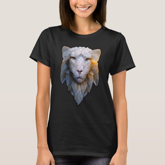 Albino Lion Vector of Stoic Ethereal Leo with Feat Tシャツ (正面)