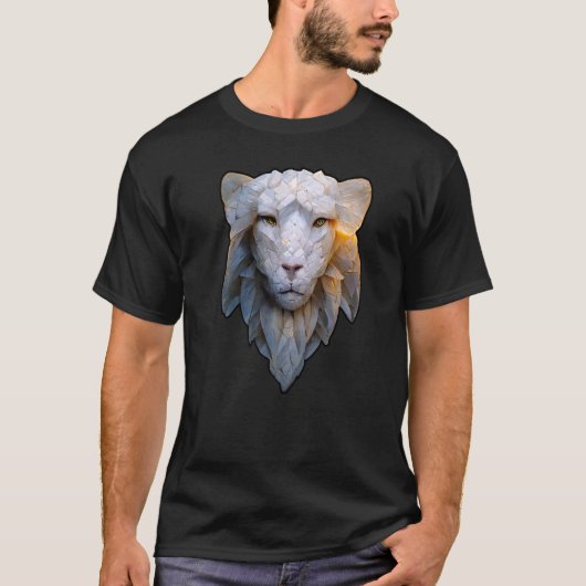 Albino Lion Vector of Stoic Ethereal Leo with Feat Tシャツ (正面)