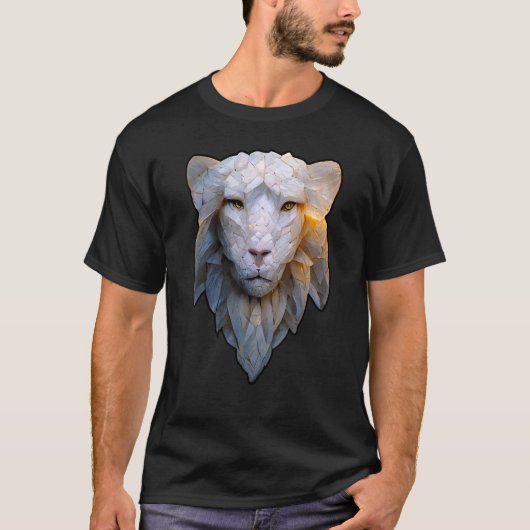 Albino Lion Vector of Stoic Ethereal Leo with Feat Tシャツ (正面)