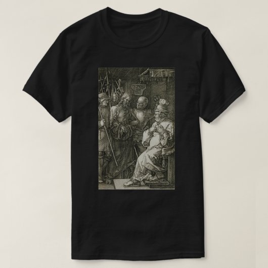 Albrecht Durerによるカイアファスの前のキリスト Tシャツ (デザイン正面)