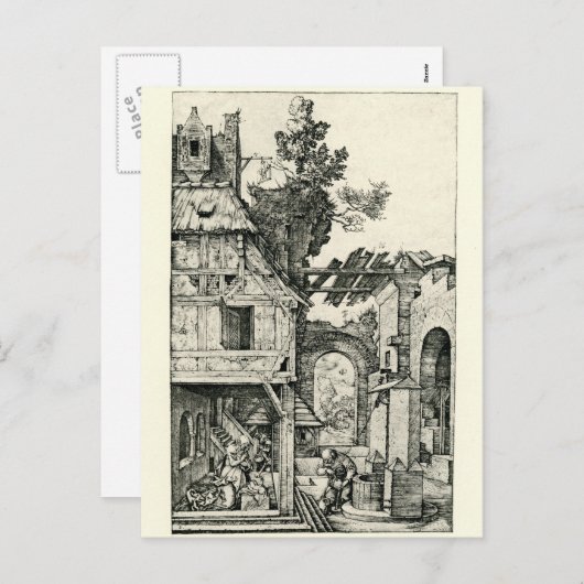 Albrecht Durerによるクリスマスまたは誕生 シーズンポストカード (正面/裏面)