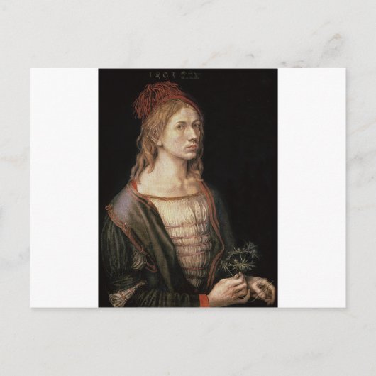 Albrecht Durer – アザミ付きセルフポートレート ポストカード (正面)