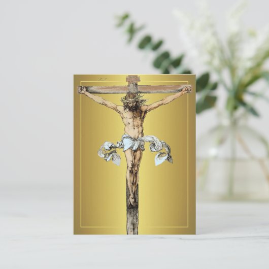 Albrecht Durer 1505十字架はがき上のキリスト ポストカード (スタンド正面)