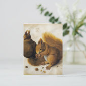 Albrecht Durer - 2つのリス、1つの食べ物のハゼル ポストカード (スタンド正面)