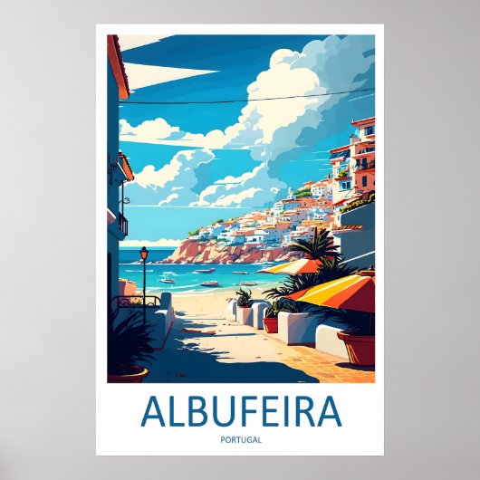 Albufeira Park Travel Poster Ski Vintage National ポスター (正面)