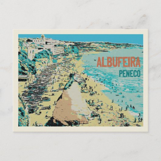 Albufeira Penecoのビーチ，アルガルヴェ，ポルトガル ポストカード (正面)