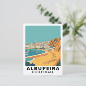 Albufeira, Portugal European Retro Travel Art ポストカード (スタンド正面)