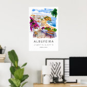 Albufeira Watercolor Poster Albufeira Travel Print ポスター (ホームオフィス)