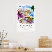 Albufeira Watercolor Poster Albufeira Travel Print ポスター (キッチン)