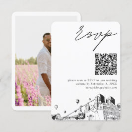 Albuquerque結婚のモダンRSVP QRコード エンクロージャーカード