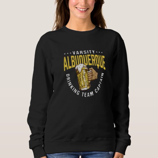 Albuquerque Drinking Team Captain Funny Beer  Humo スウェットシャツ (正面)