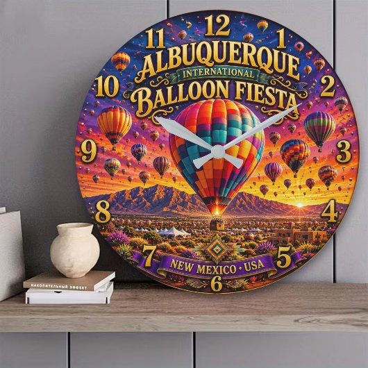 Albuquerque International Balloon New Mexico ラージ壁時計